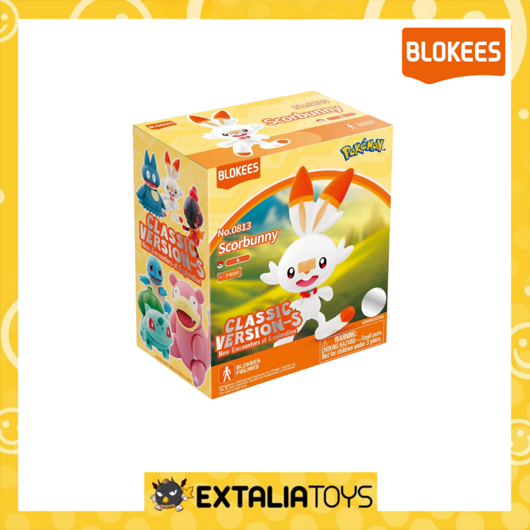 (READY) Blokees Figures - Pokémon Classic Version CV-S -Scorbunny (READY) Blokees Figures - Pokémon Classic Version CV-S -Scorbunny